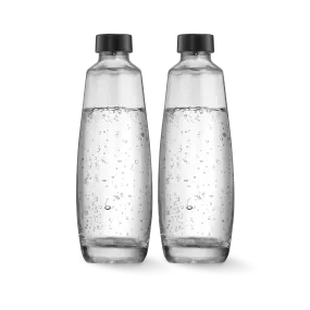 1 Litre Duo Glass Carafe Twin Pack