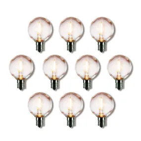 10-Pack LED Filament G50 Globe Shatterproof Light Bulb, Dimmable, 1W,  E17 Intermediate Base