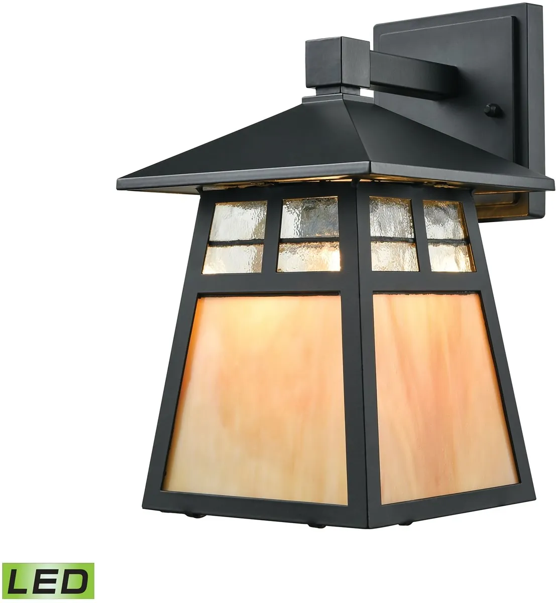 11"H Cottage 1-Light LED Outdoor Wall Sconce Matte Black