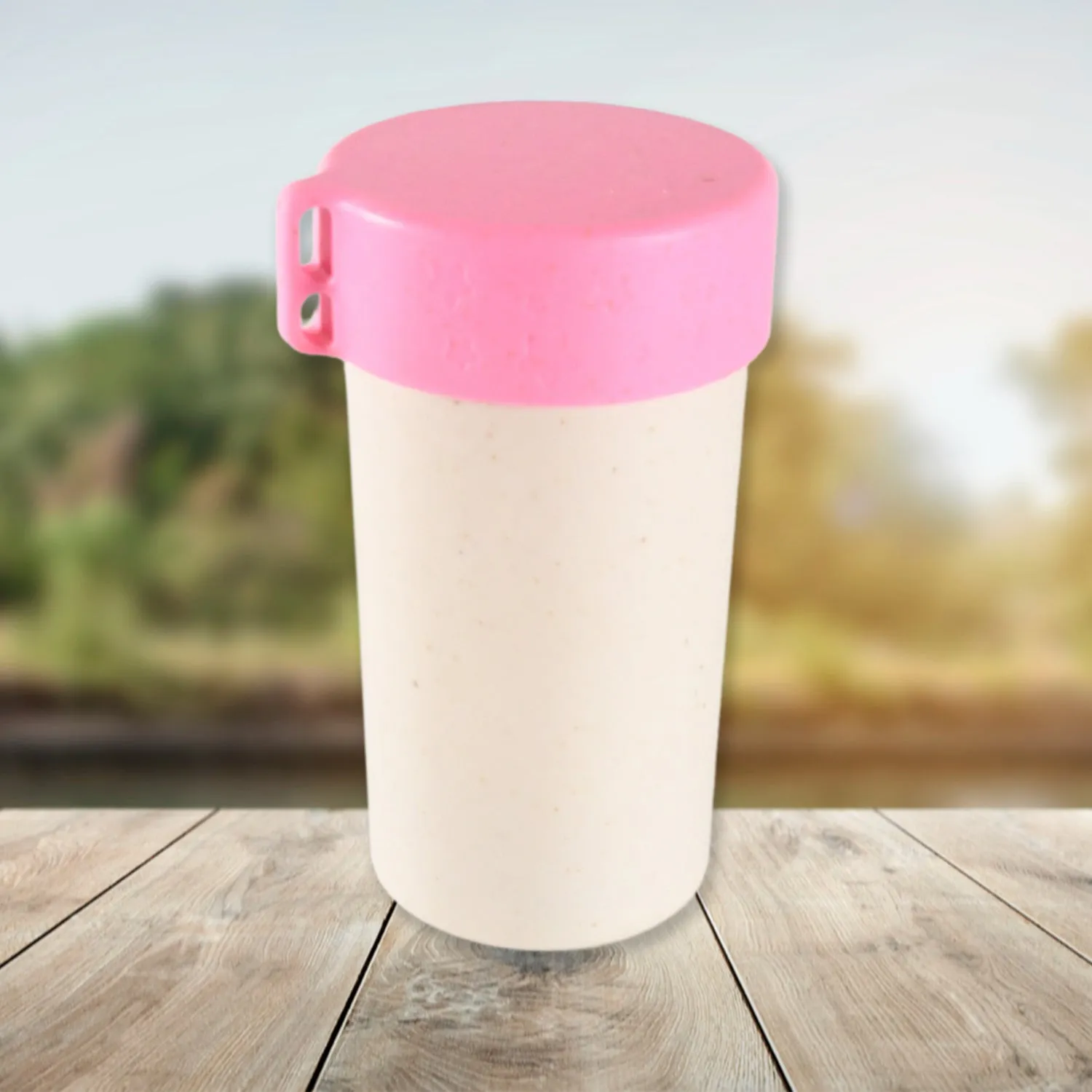 12683 Travel Coffee Cup Portable Water Bottle Wheat Straw Coffee Tea Mug Coffee Mug with Lids for Coffee Tea (300 ML Approx)