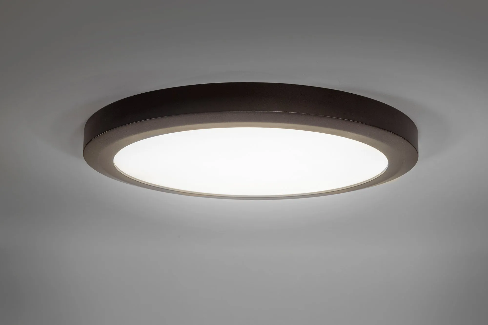 13 Inch Integrated LED Low Profile Flush Mount Ceiling Fixture, Dimmable, 1050 Lumen, 3K/4K/5K Switch, 90  CRI,  in 3 Finishes