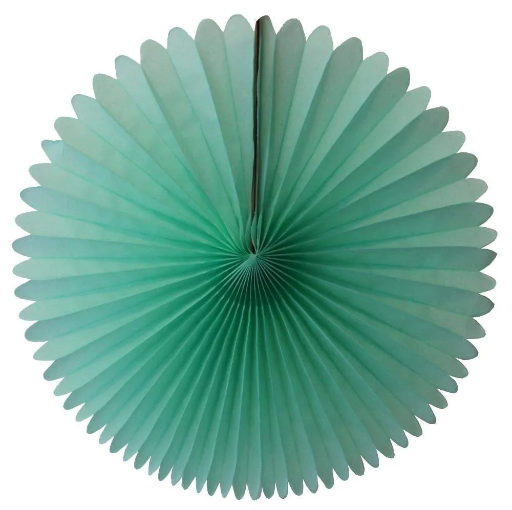 13" Mint Tissue Paper Fan