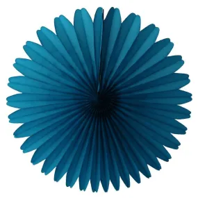 13" Turquoise Tissue Paper Fan