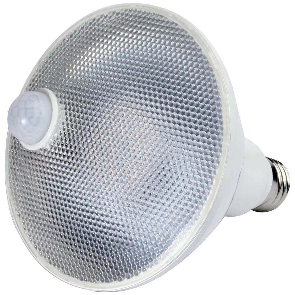 14W PAR38 LED PIR Sensor White 3000K 1100 Lumens Non-Dimmable 120v