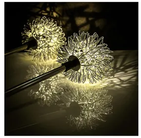 2 pcs warm light Solar simulation dandelion yard decoration light, LED waterproof garden light AZ17230