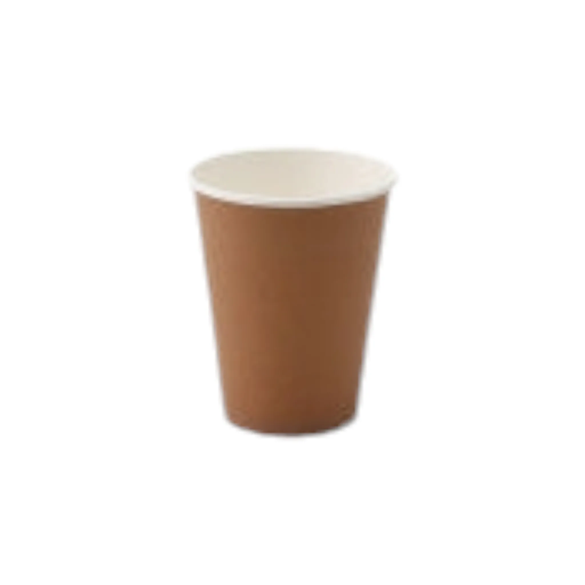 350ml Kraft Paper Coffee Cup Single Wall with White Sip Lid 10Pack