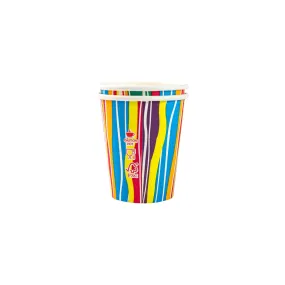 350ml Paper Coffee Cups Single Wall Colour Stripes 5pack