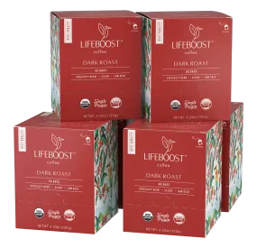 3x Dark Roast Lifeboost Go Bags - (10 bags in each)