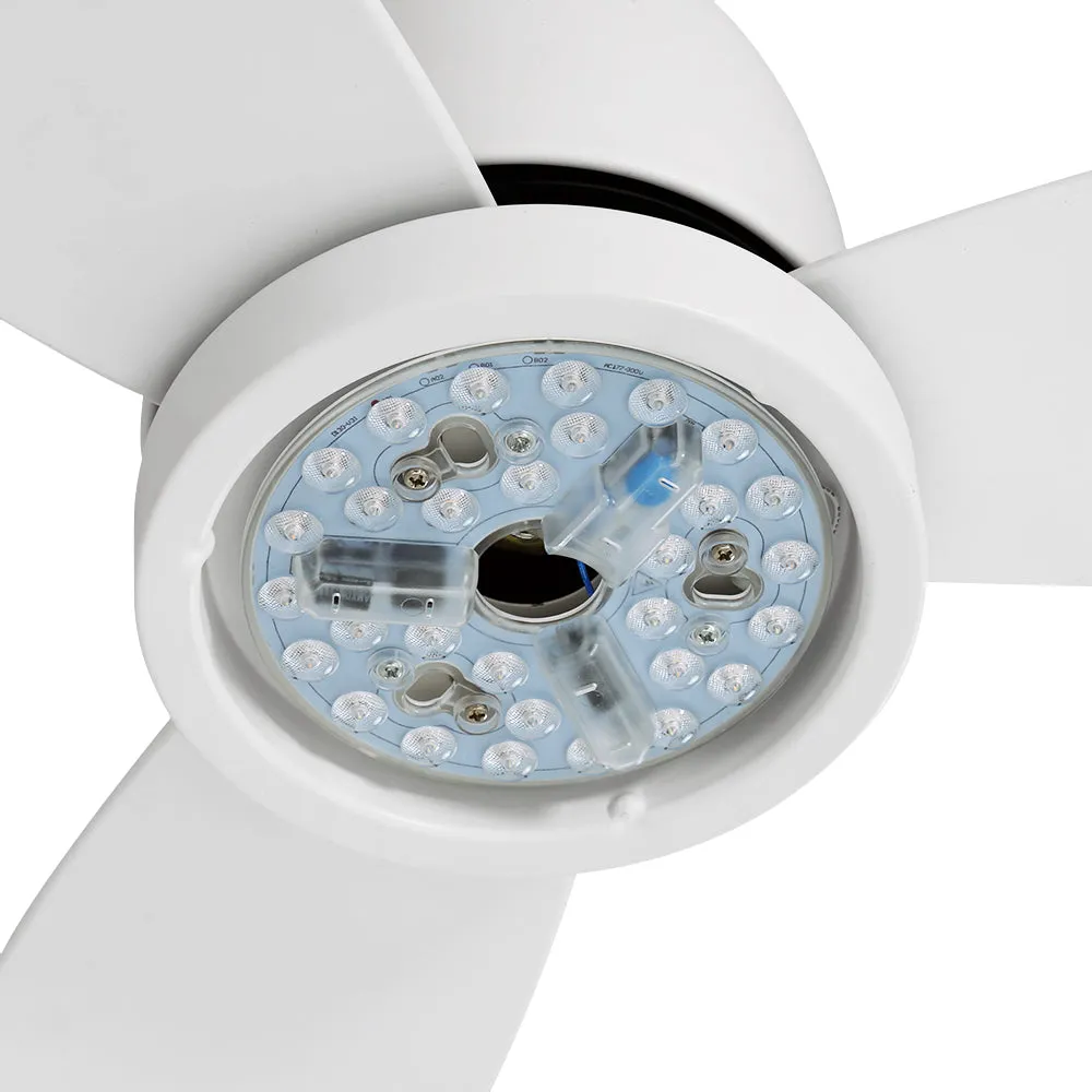 52" Ceiling Fan DC Motor LED Light Remote Control Ceiling Fans White