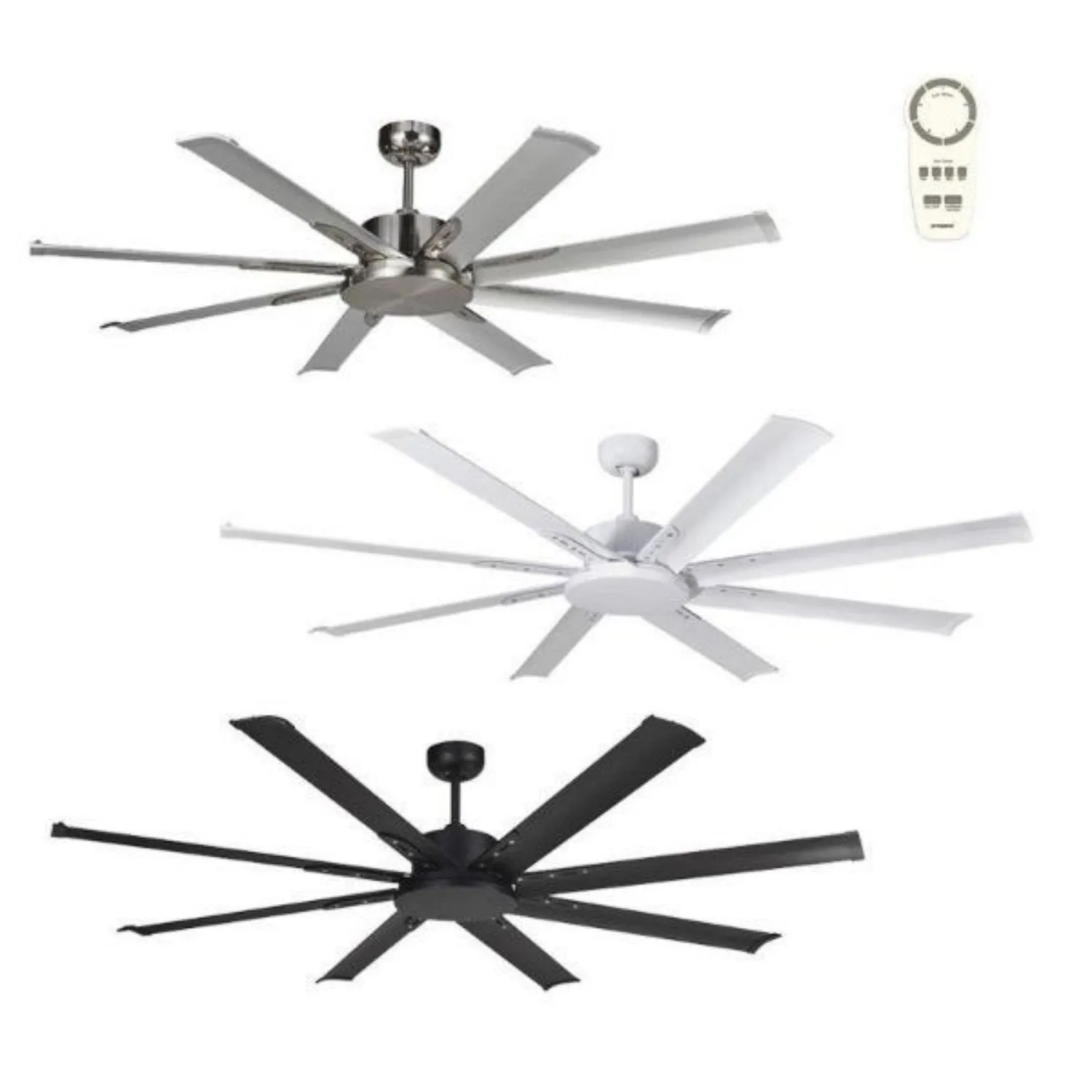 65" Albatross Mini DC Ceiling Fan Brushed Nickel, Matt Black, White MAF168 Martec Lighting