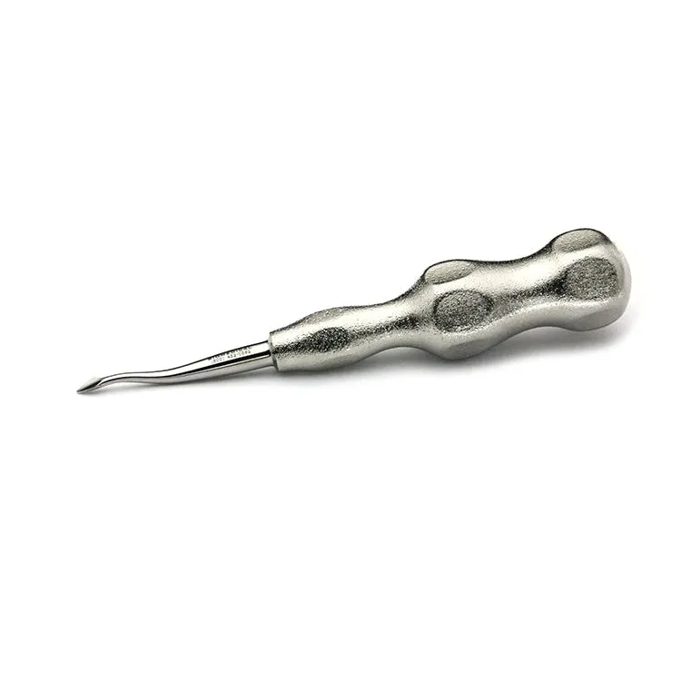 77R Mesial Bernard Root Elevator, Bent, Spade, Small Ergonomic Handle