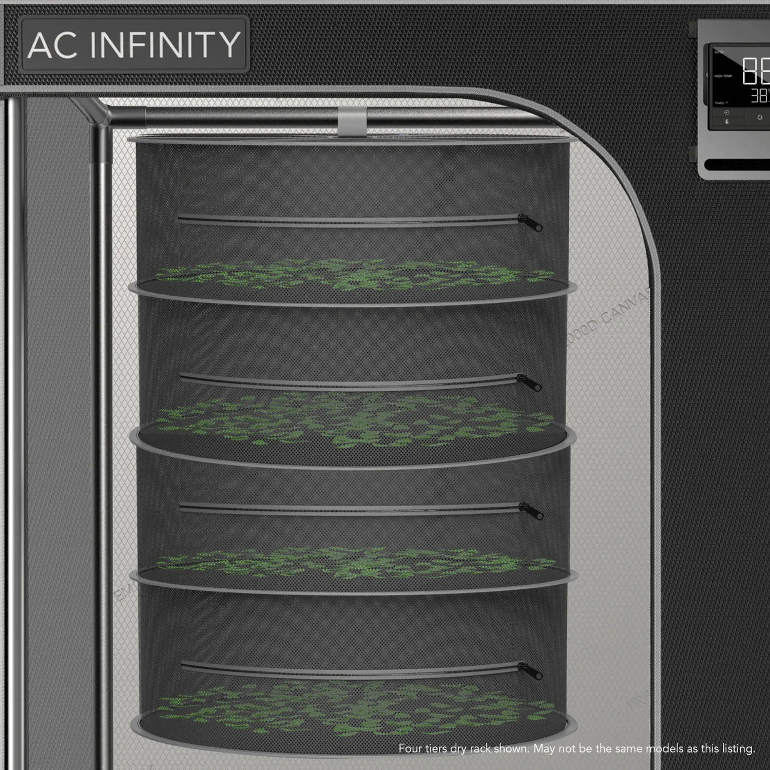 AC Infinity Hanging Herb Drying Rack, 24 in. Diameter, Six Tiers