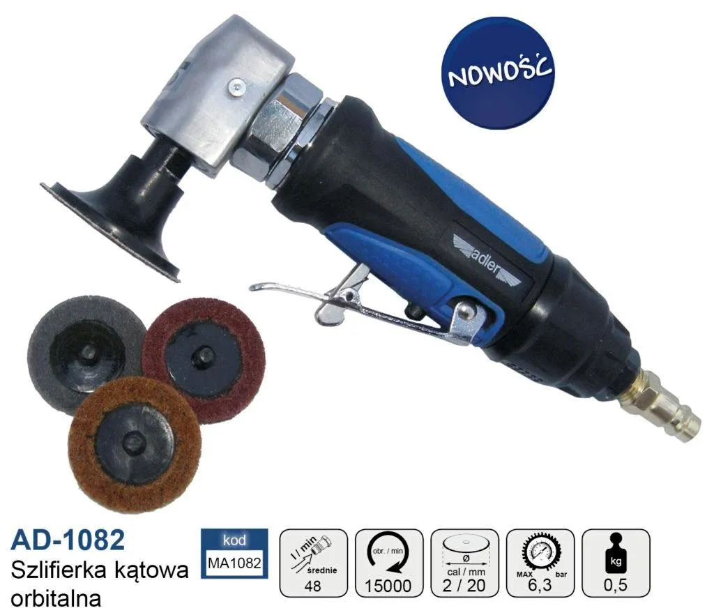 Adler Pneumatic Orbital Angle Grinder Ad-1082 / Adler