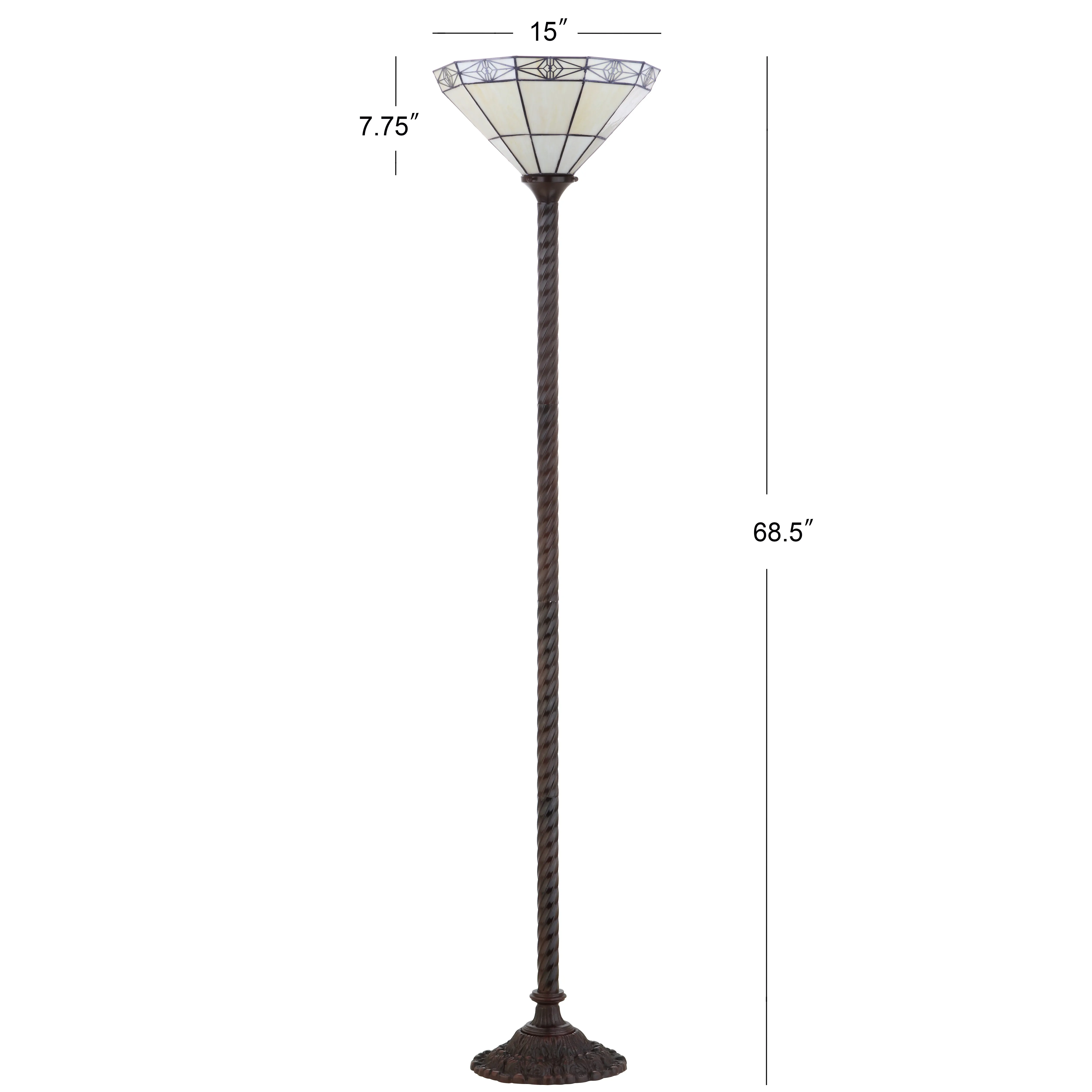 Aisha Tiffany-Style 68.57" Torchiere LED Floor Lamp