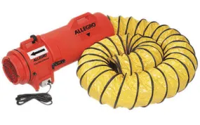 Allegro 32 1/8" X 11" X 14 3/4" 816 cfm 1/3 hp 115 VAC 60 Hz Plastic Compaxial Blower With Canister And 8" X 25' Duct