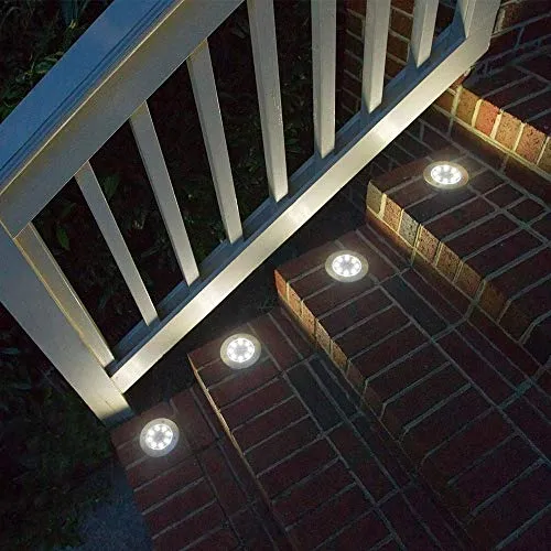 Aogist Solar Ground Lights,8 Pack In-Ground Lights 8 LED Garden Lights Patio Disk Lights Outdoor Landscape Lighting for Lawn Patio Pathway Yard Deck Walkway