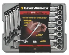 Apex Tool Group 12 Pc. XL X-Beam Combination Ratcheting Wrench Sets, Metric, 85888