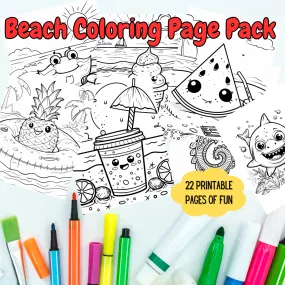 Beach Coloring Activity Bundle Download