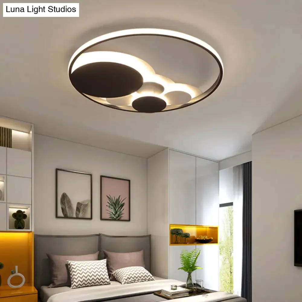 Black Acrylic LED Ceiling Light - Simple Style Flush Mount for Cloth Shop