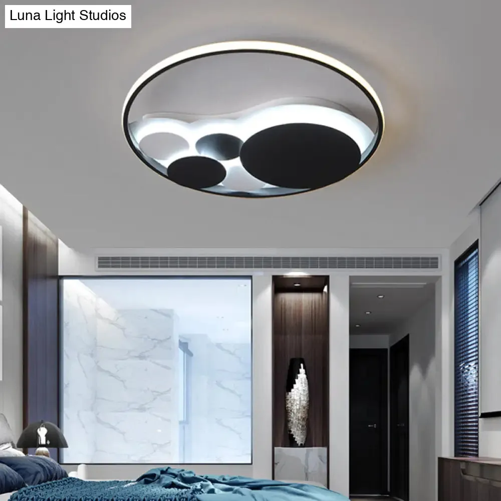 Black Acrylic LED Ceiling Light - Simple Style Flush Mount for Cloth Shop