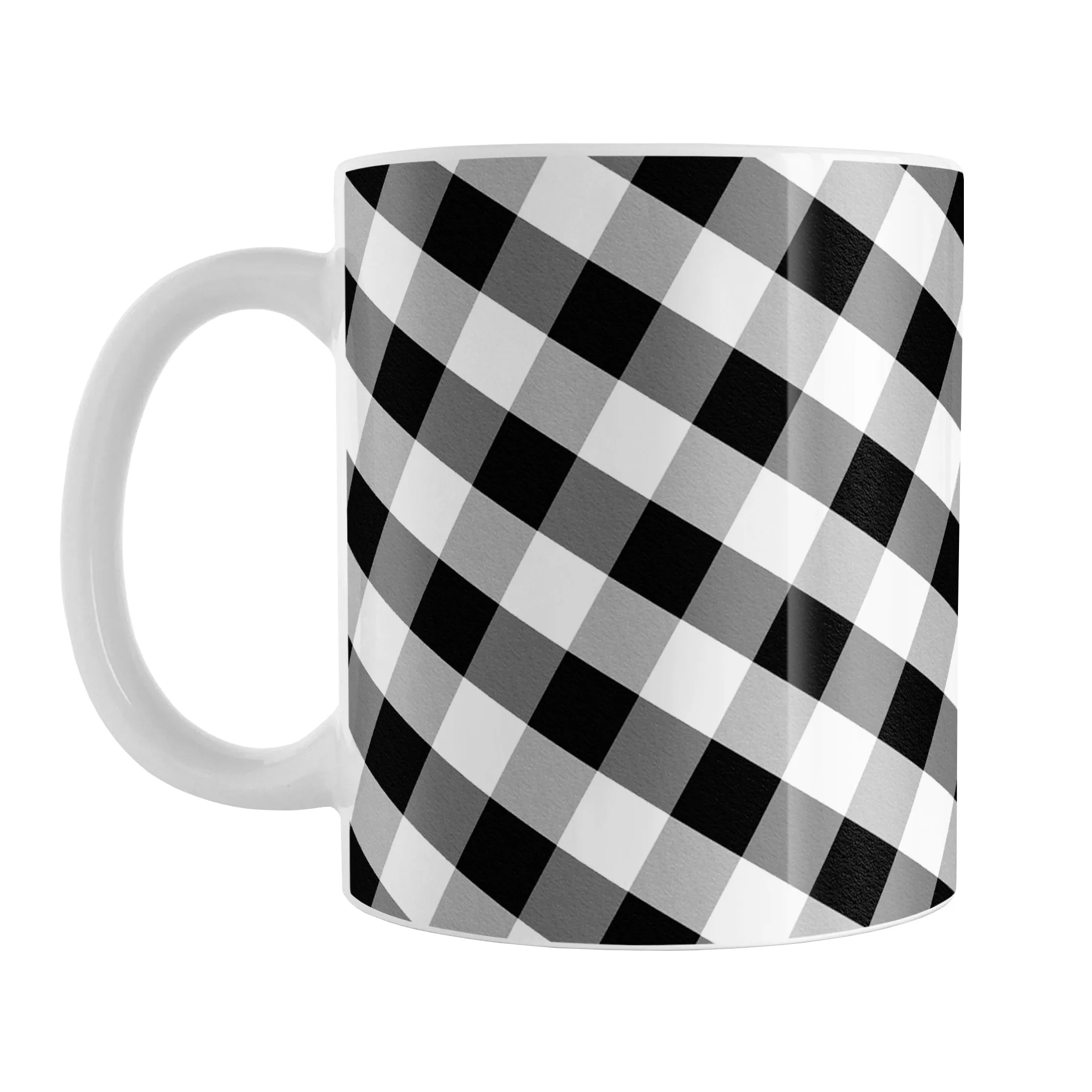 Black and White Gingham Mug