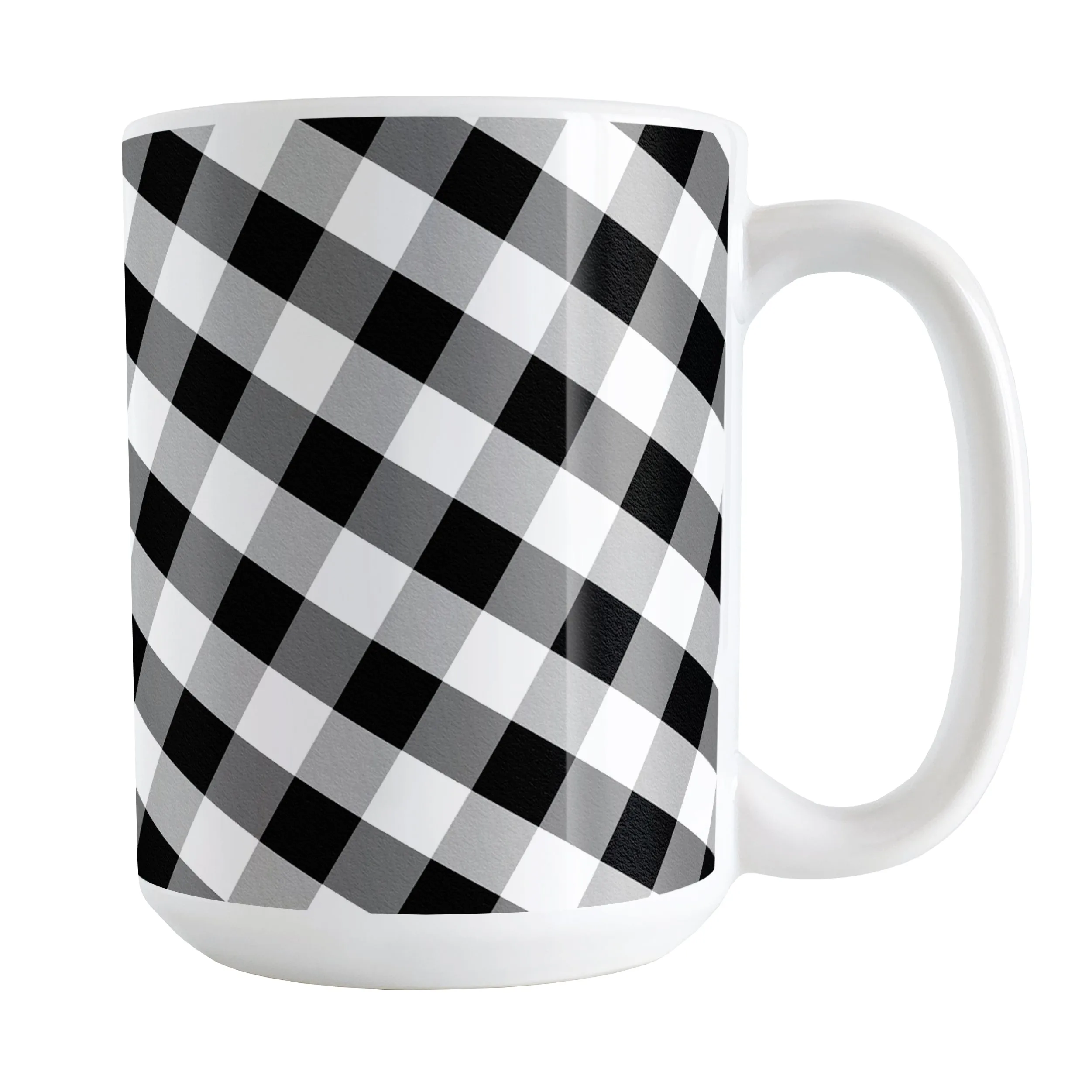 Black and White Gingham Mug