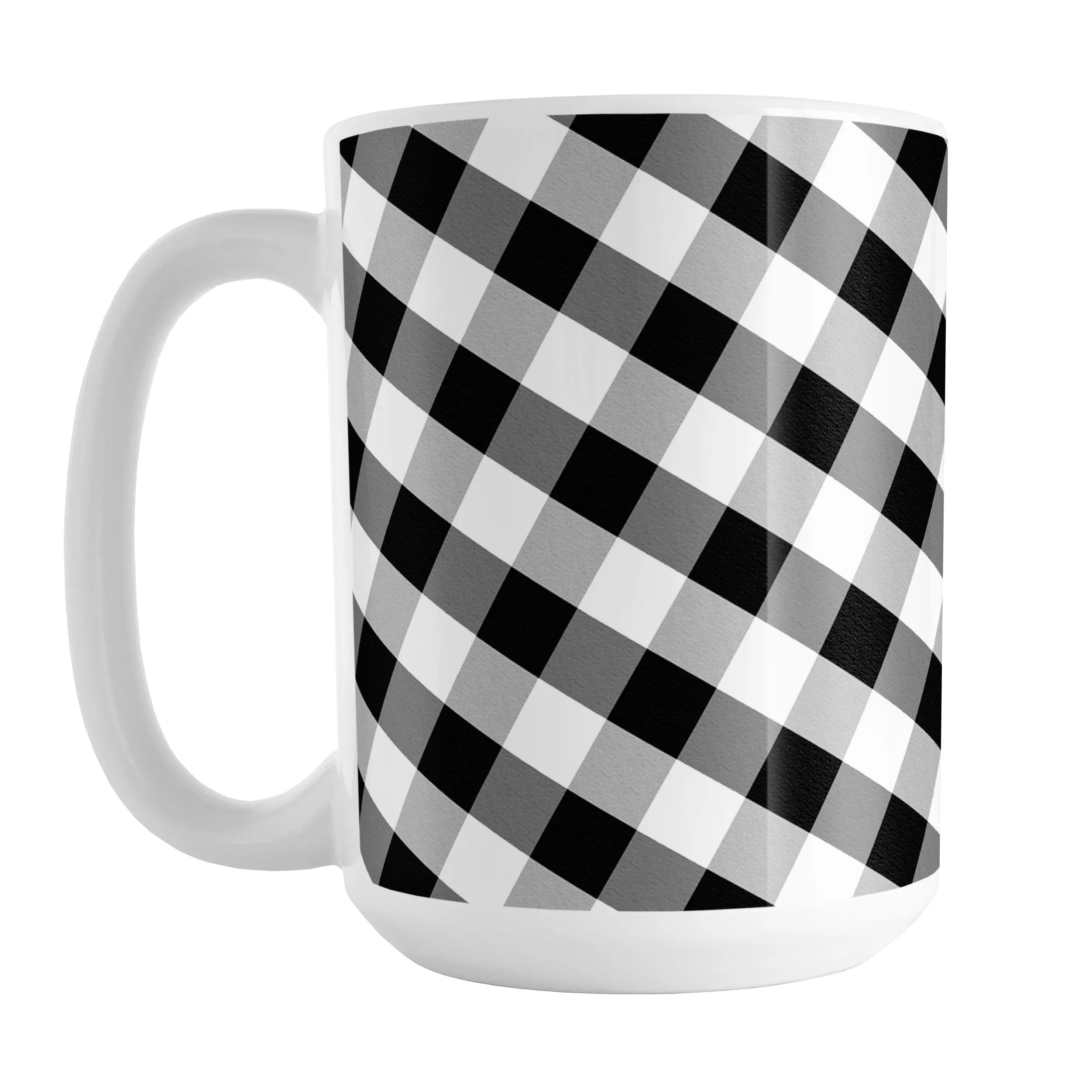 Black and White Gingham Mug