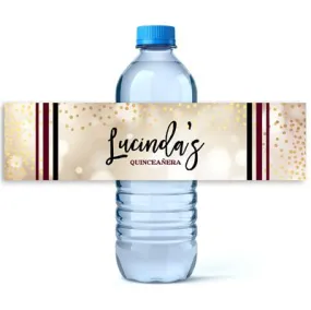 Bokeh Cream Water Bottle Labels