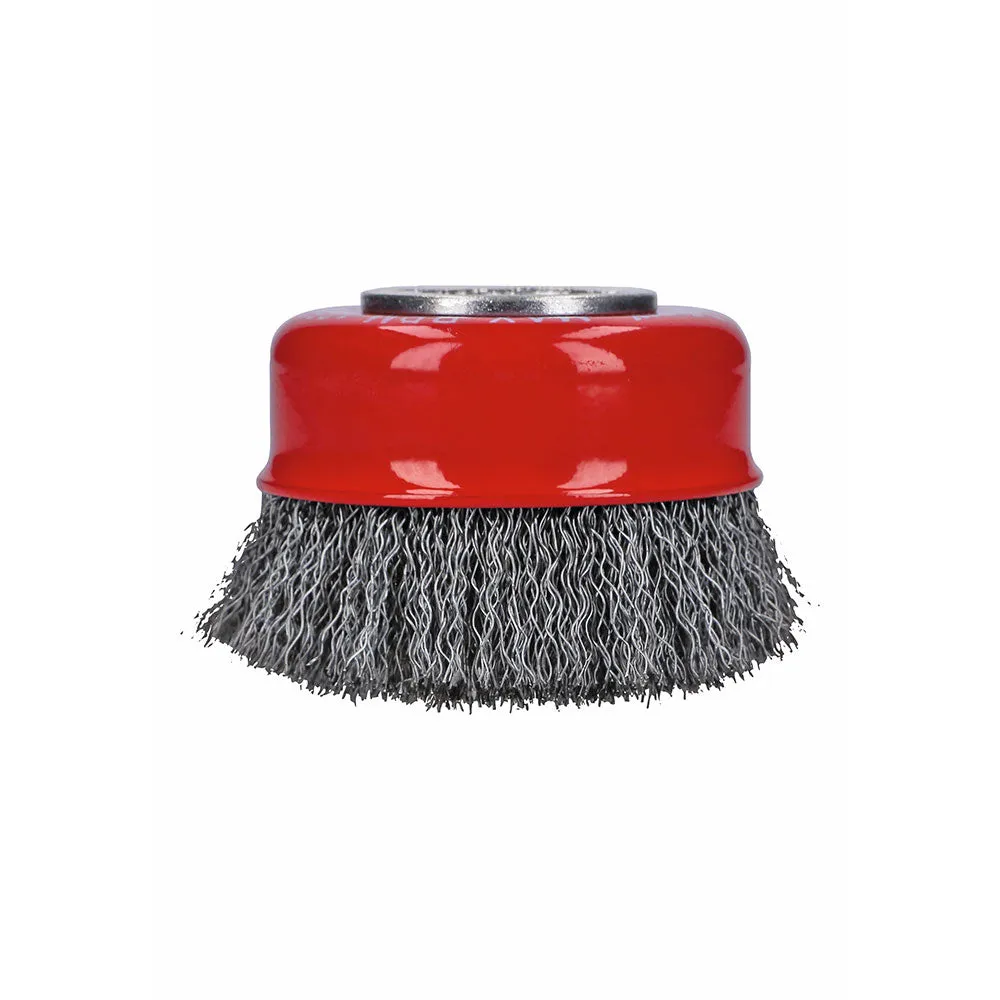 Bosch WBX318 3" Cup Brush, Crimped, Carbon Steel, X-Lock, 5 Pack