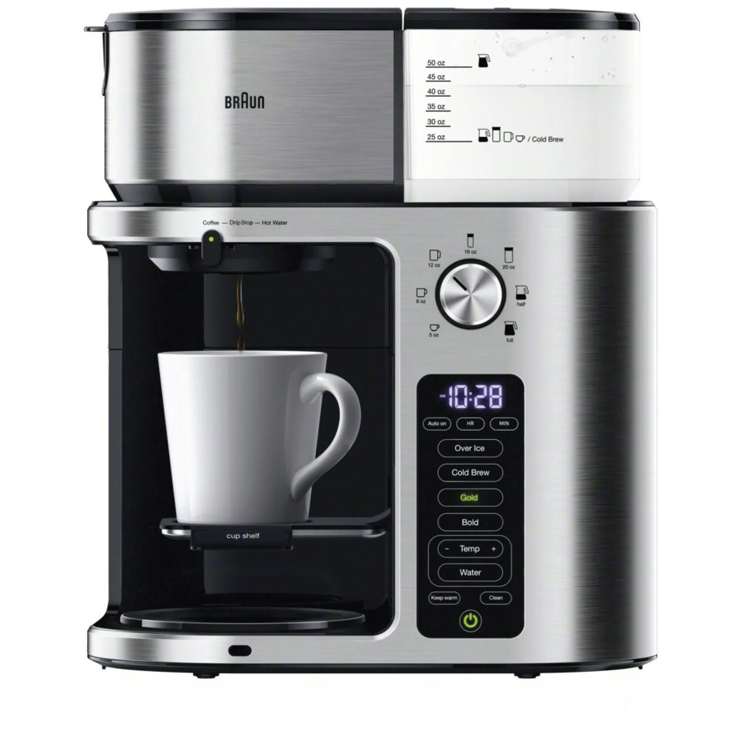 Braun MultiServe Plus Coffee Maker with Cold Brew in Stainless Steel (KF9370SI)