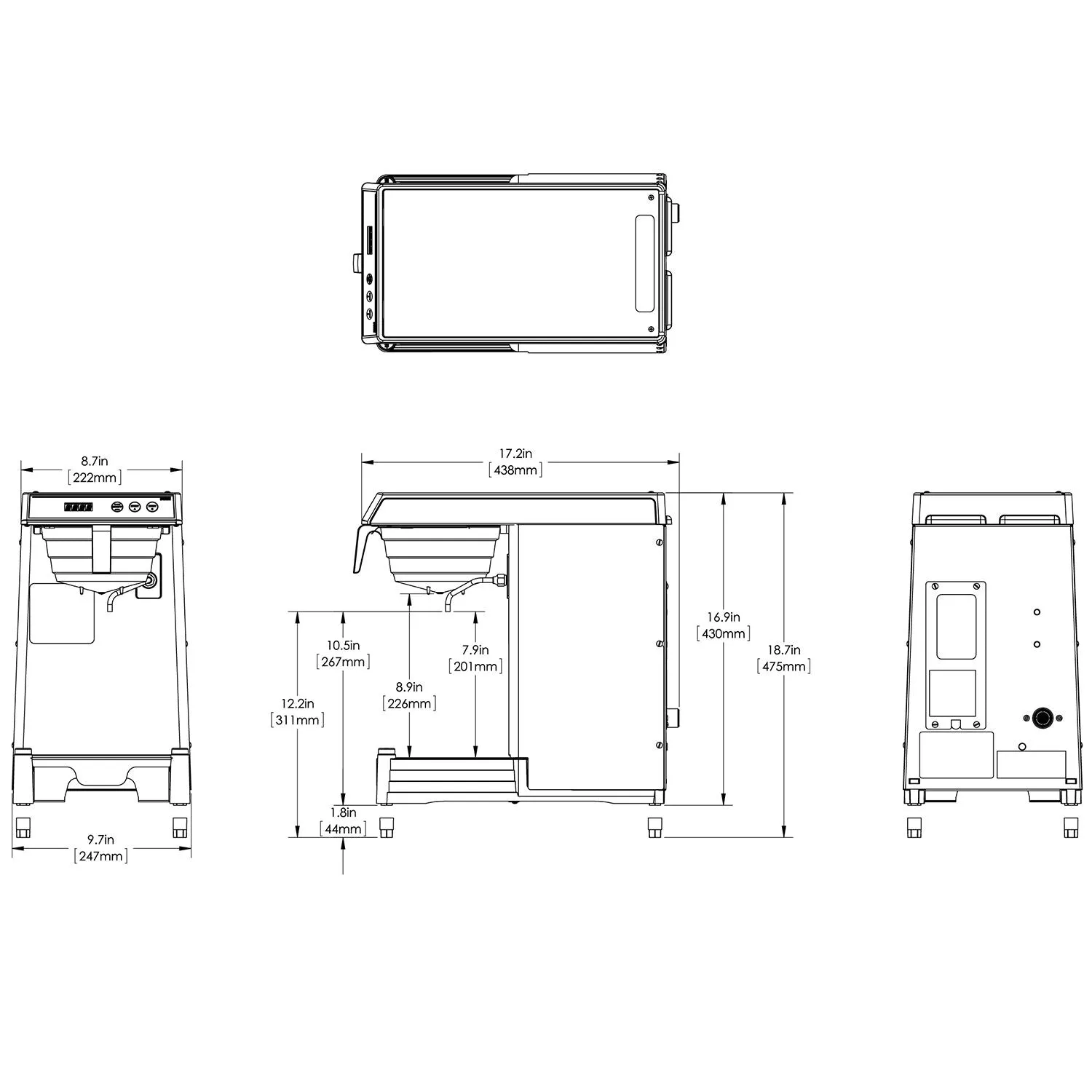 BUNN WAVE Combo Low Profile Coffee Brewer