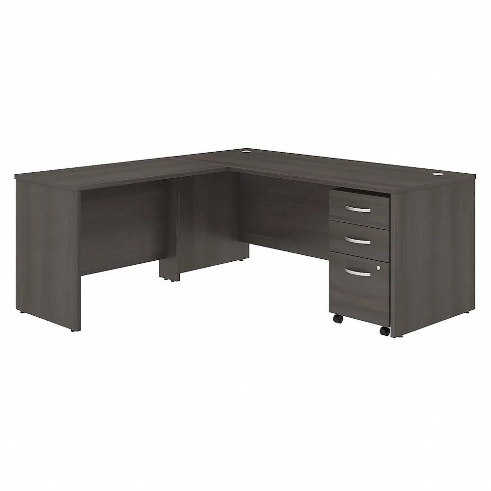 Bush Business Furniture 72W x 30D Desk with 42W Return and 3 Drawer Mobile Pedestal STC007SGSU