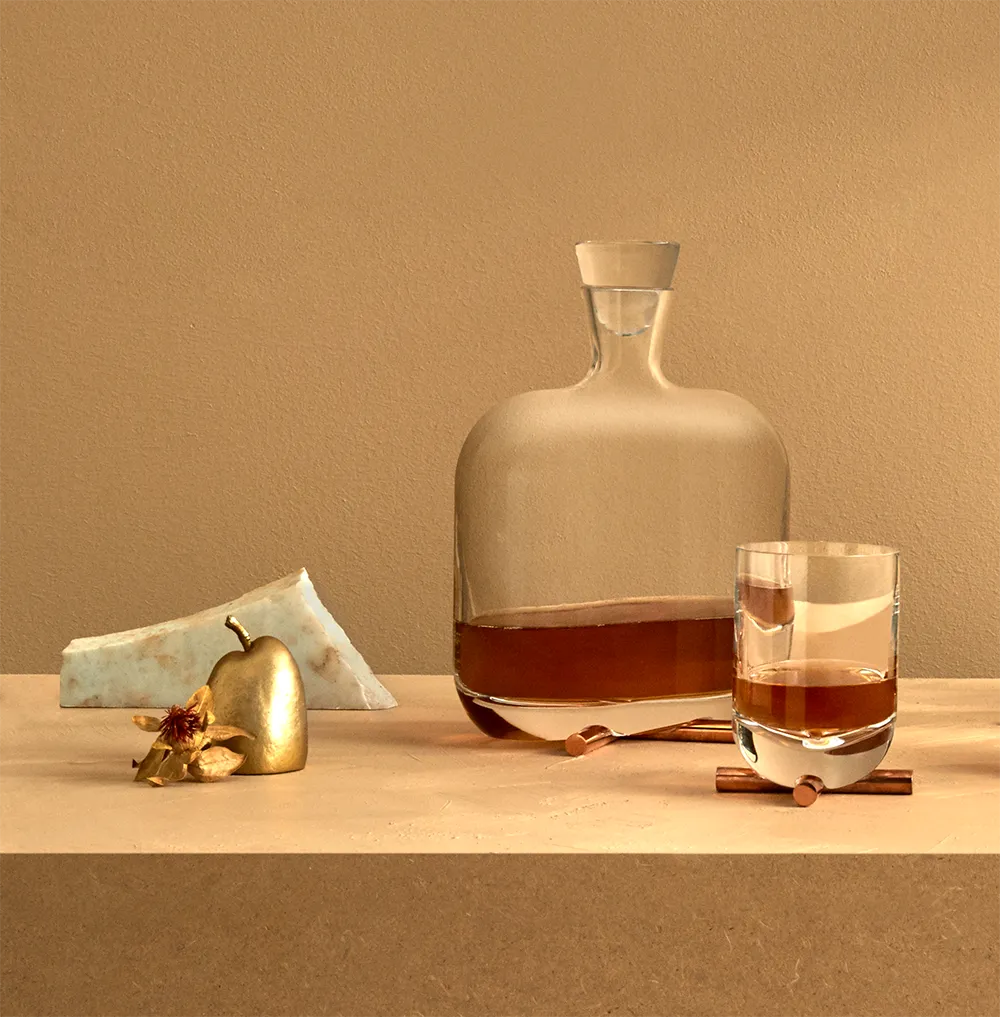 Camp Whisky Bottle With Brass Base