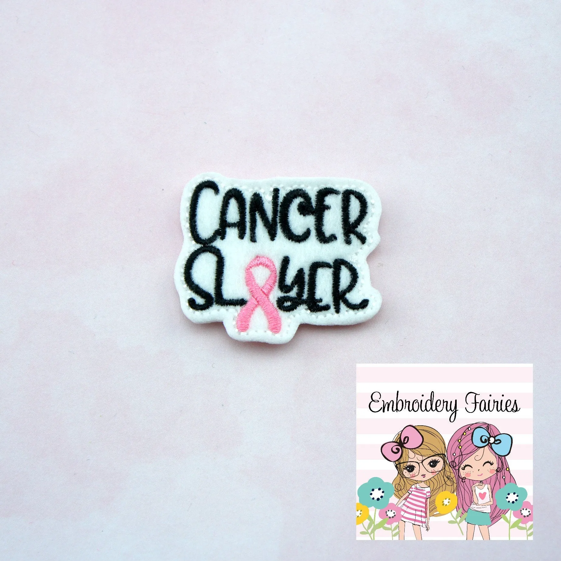 Cancer Slayer Feltie File - Awareness Feltie Design - Machine Embroidery Design - Embroidery File - Feltie Design - Feltie File