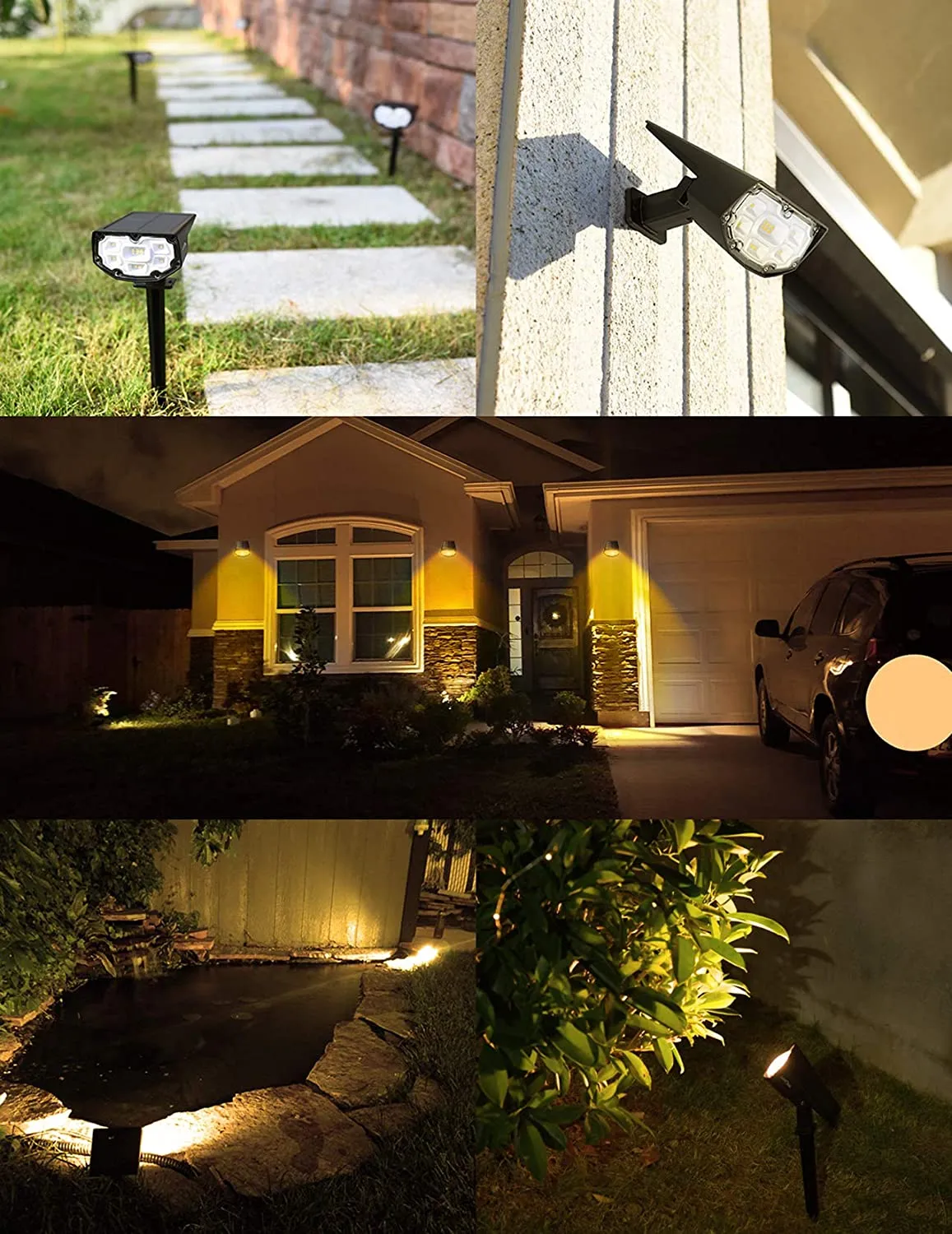 CD191 Solar Landscape Spotlights 4 Pack, Warm White