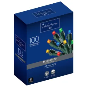 Celebrations LED Micro/5mm Multicolored 100 ct String Christmas Lights 24.5 ft.