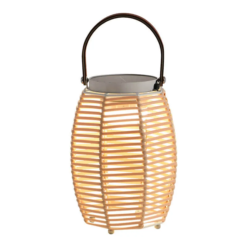 Chinese Retro Solar Waterproof Rattan Weaving LED Outdoor Patio Landscape Light