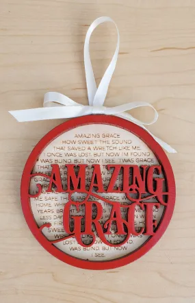 Christmas Ornament SVG File Glowforge Ready Laser: Amazing Grace