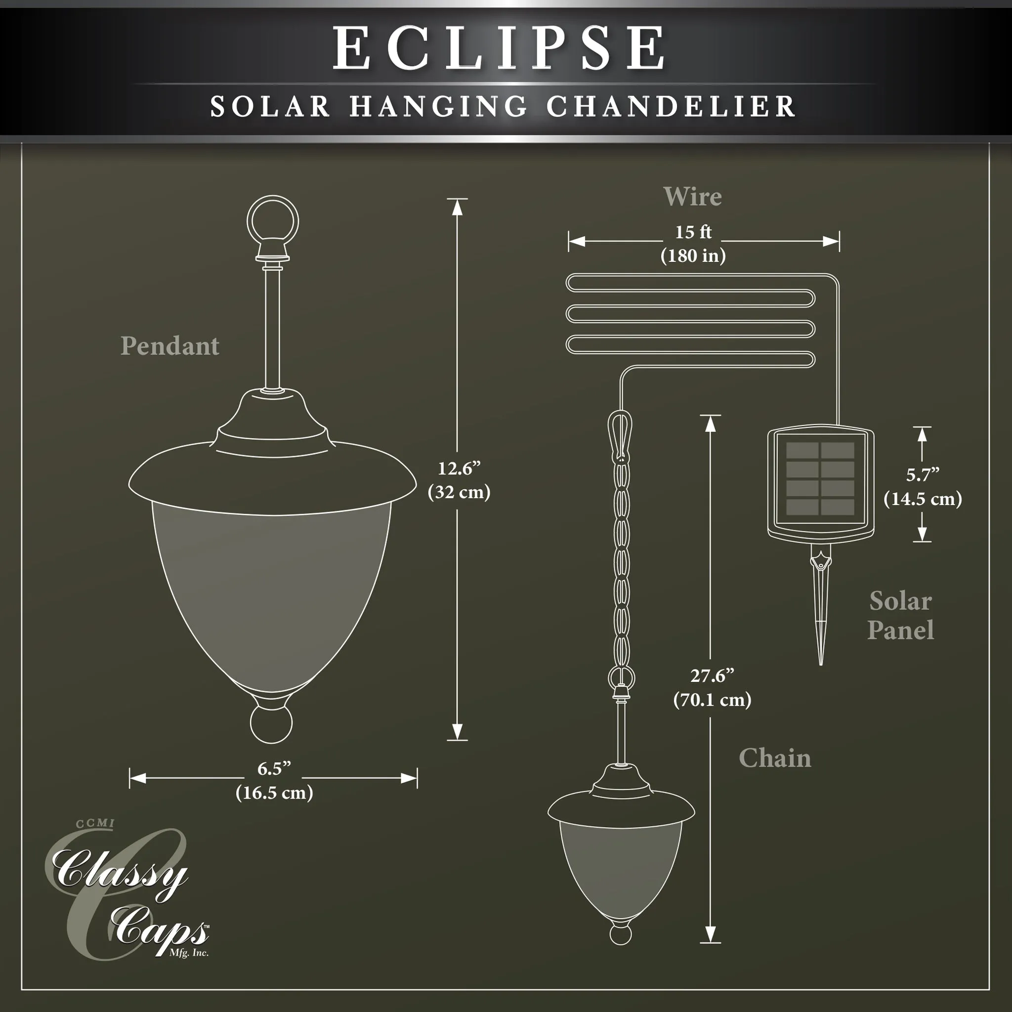 Classy Caps Eclipse Solar Hanging Chandelier HL152