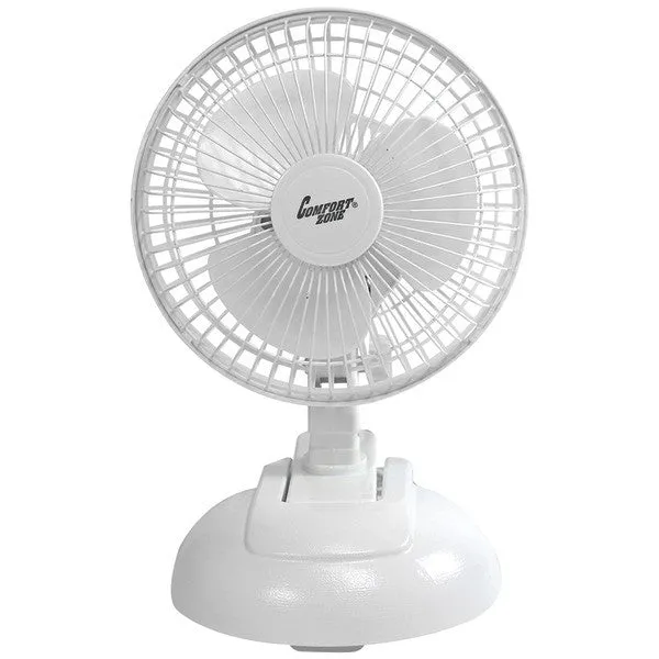 COMFORT ZONE CZ6XMWT 6" 2-in-1 Combo Clip-on & Desk Style Fan