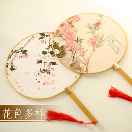 Cotton And Linen Hand-made Bamboo Bone Classical Chinese Fan Single Side 103