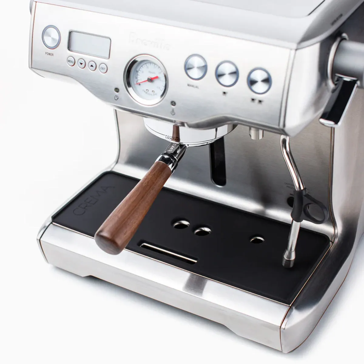 Crema 58mm Bottomless Portafilter, Walnut