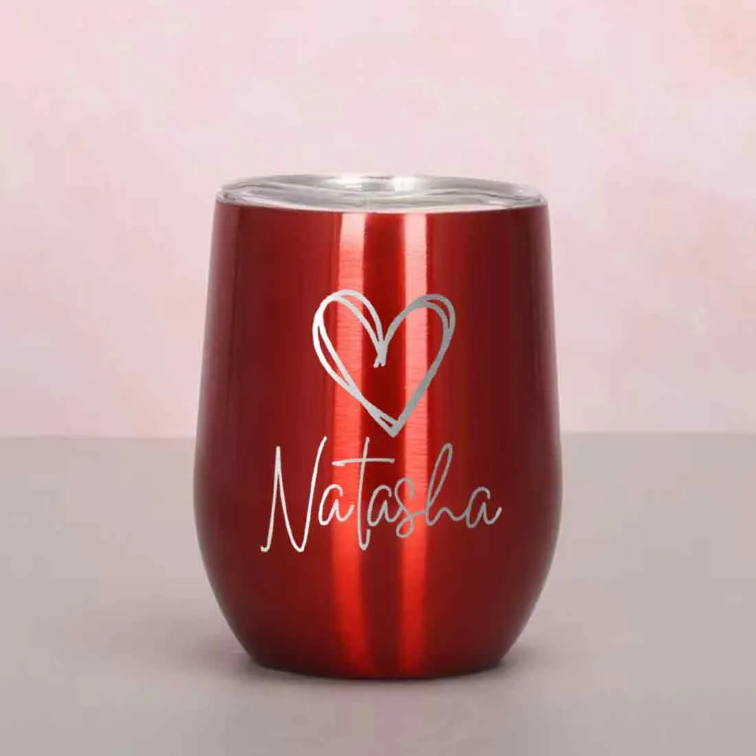 Customized Insulated Coffee Flask Mug With Name Engraved Design (350 ML) - Heart