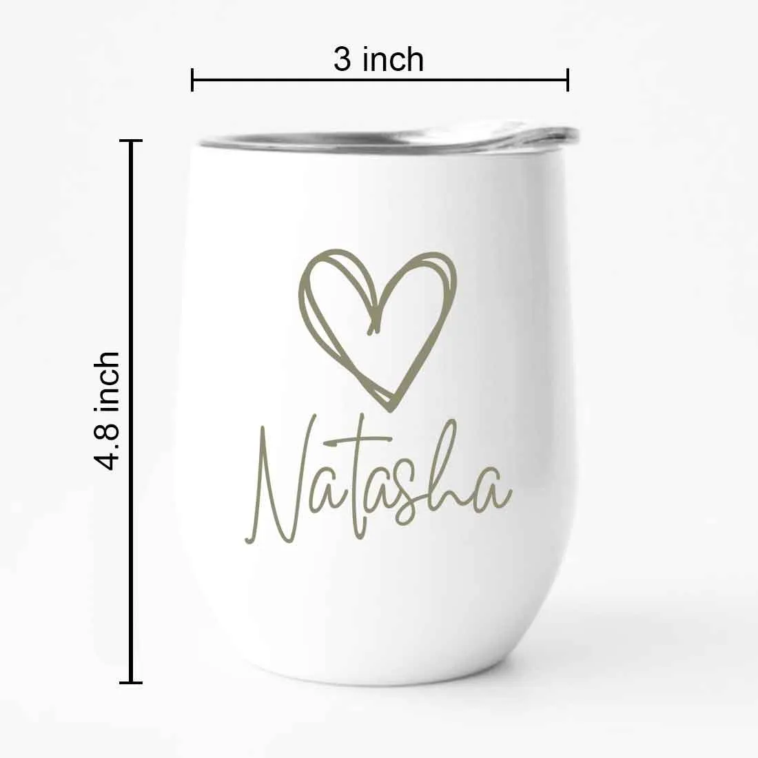 Customized Insulated Coffee Flask Mug With Name Engraved Design (350 ML) - Heart