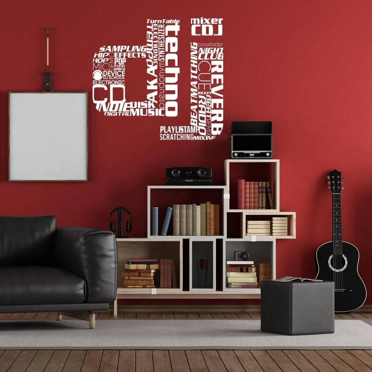 DJ Music Wall Decal - Soundwave Design Vinyl Wall Decal for Music Fans and DJs