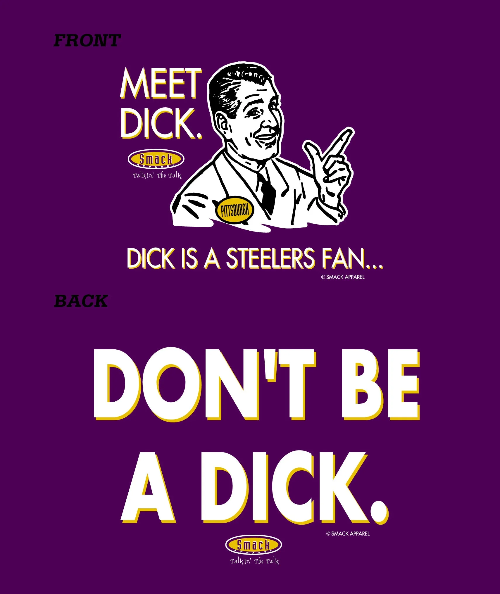 Don't Be a Dick (Anti-Steelers) Shirt | Baltimore Football Fans