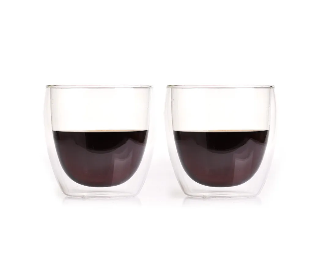 Double Walled Coffee Glasses Set of 2