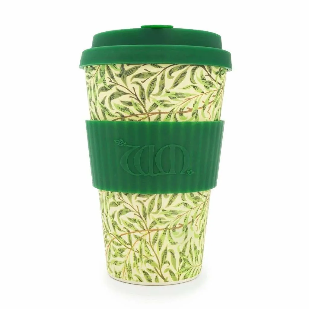 Ecoffee Cup WM Morris Willow with Dark Green Lid 14oz