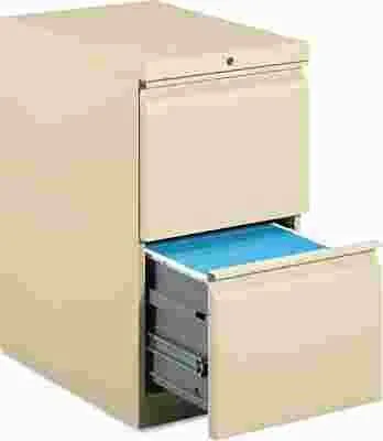 Efficiencies Mobile Pedestal File W/Two File Drawers 22-7/8D Putty