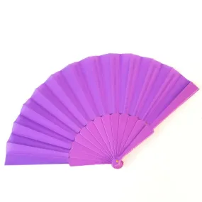 Fabric Folding Fan in Purple